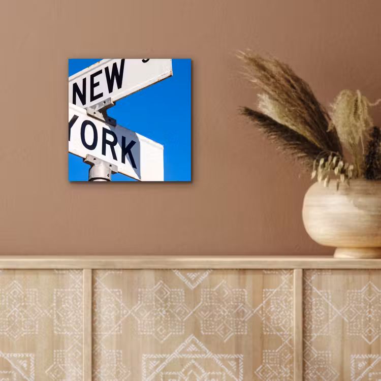 New York - Straatbord - Stad - Urban - Blauw aluminium wit klein -sfeer4