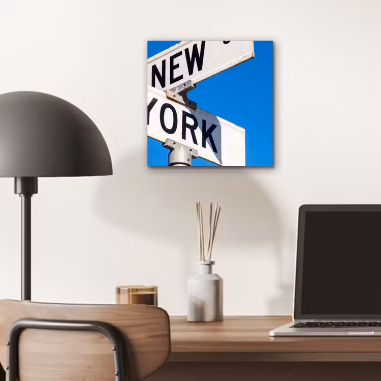 New York - Straatbord - Stad - Urban - Blauw aluminium wit klein -sfeer5