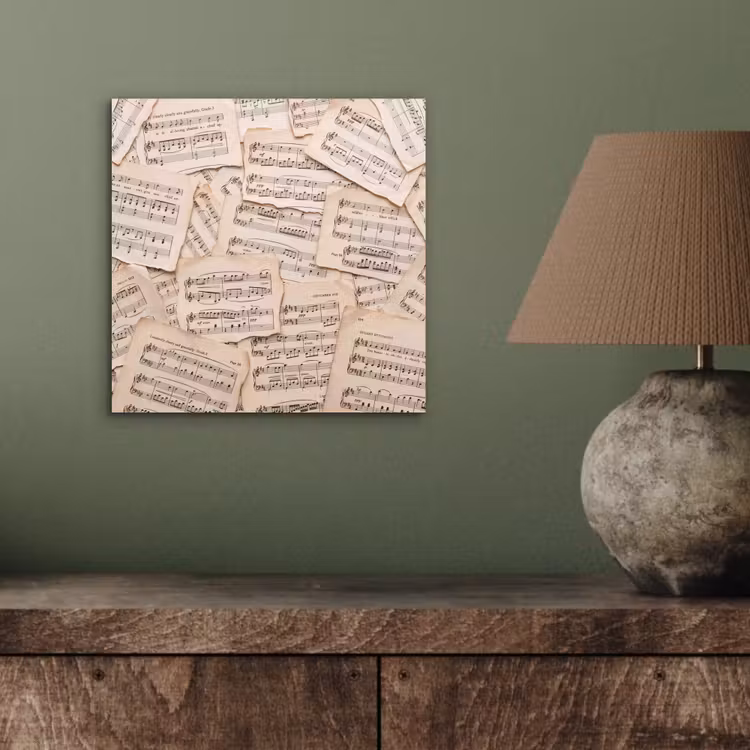 Bladmuziek - Oud - Noten - Vintage - Beige aluminium wit klein -sfeer2