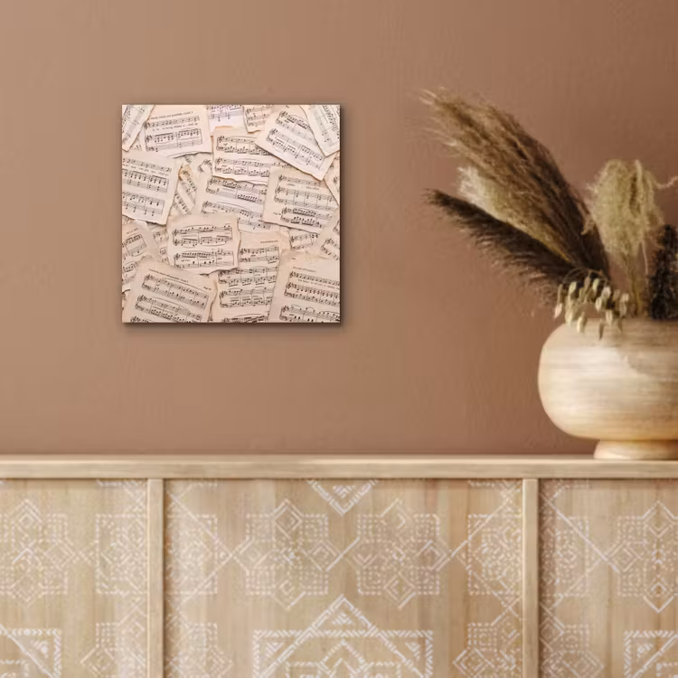 Bladmuziek - Oud - Noten - Vintage - Beige aluminium wit klein -sfeer4