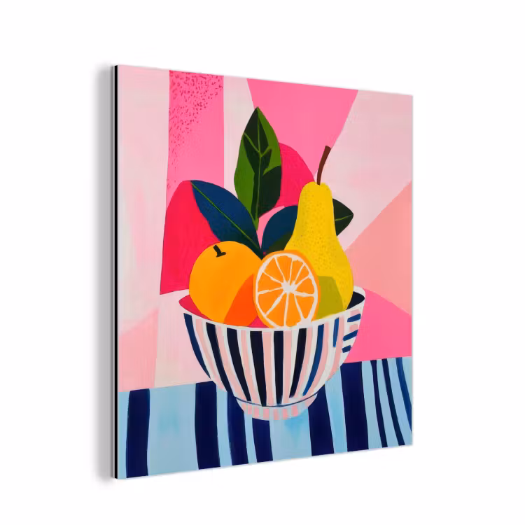 Fruit - Abstracte achtergrond - Roze aluminium wit klein -3d
