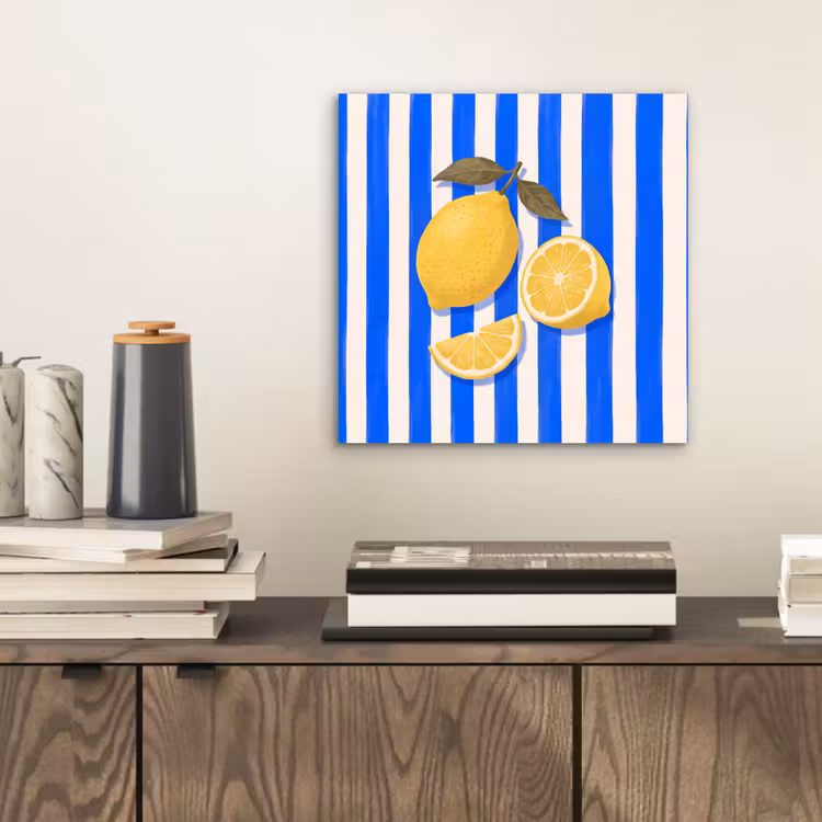 Fruit - Citroen - Zomer - Geel - Blauw aluminium wit klein -sfeer1
