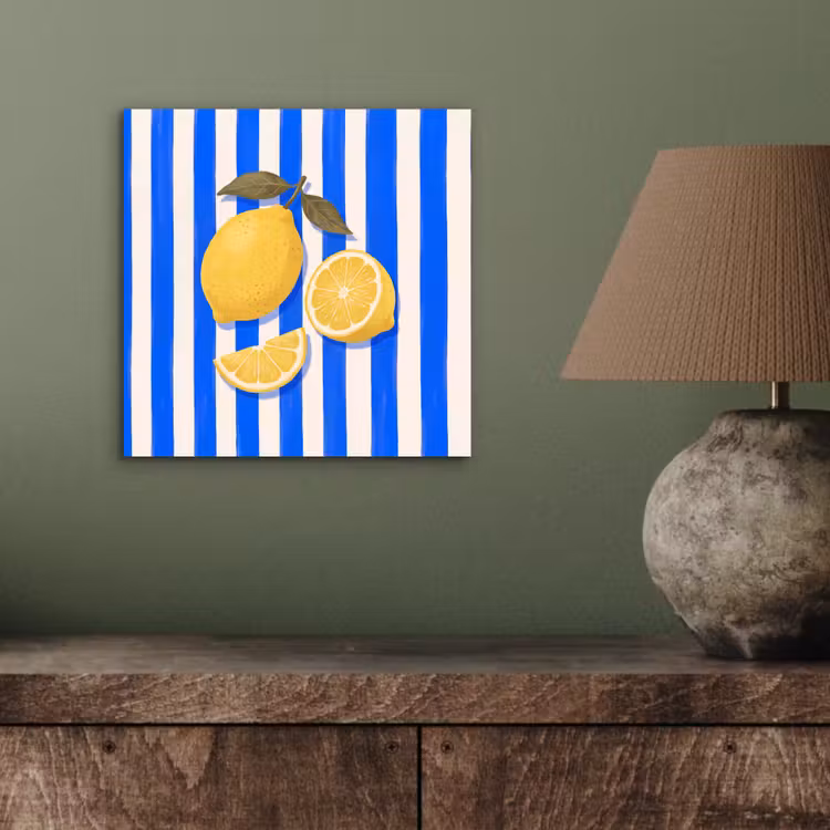 Fruit - Citroen - Zomer - Geel - Blauw aluminium wit klein -sfeer2