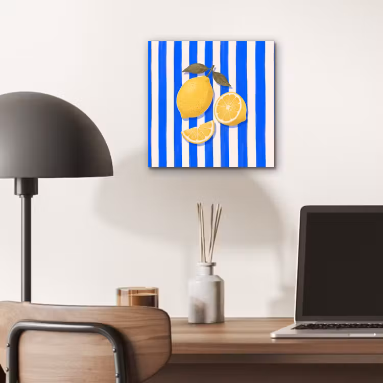 Fruit - Citroen - Zomer - Geel - Blauw aluminium wit klein -sfeer5