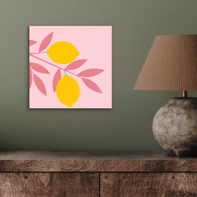 Fruit - Tak - Natuur - Abstract - Roze aluminium wit klein -sfeer2