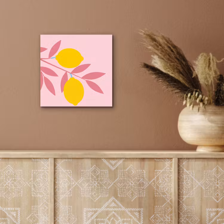 Fruit - Tak - Natuur - Abstract - Roze aluminium wit klein -sfeer4