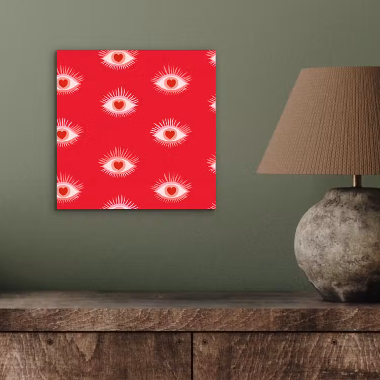 Ogen - Hart - Abstract - Rood - Roze aluminium wit klein 46 -sfeer2