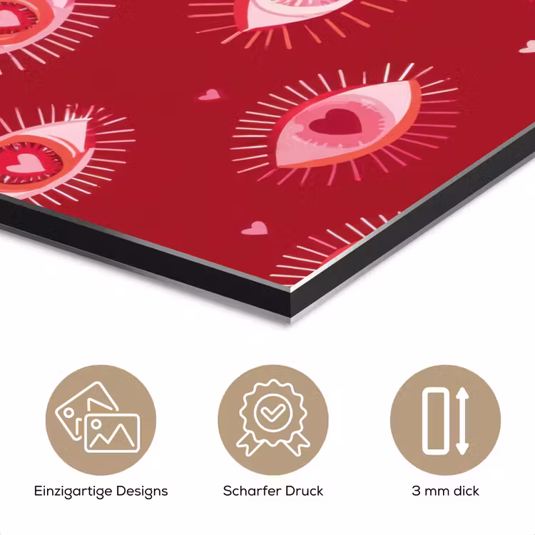 Ogen - Patroon - Roze - Donkerrood aluminium wit klein 46 -closeup_DE