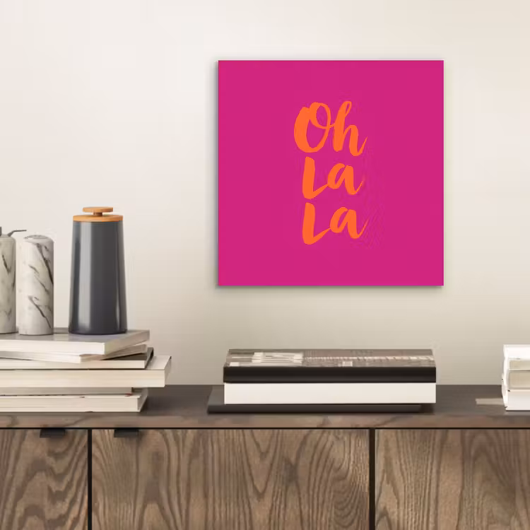 Oh la la - Roze - Oranje - Minimalistisch aluminium wit klein -sfeer1