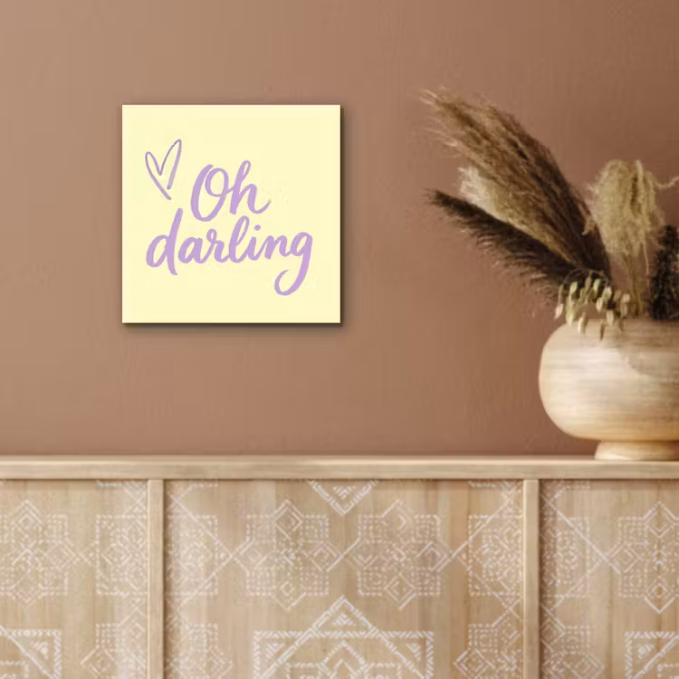 Oh darling - Geel - Hart aluminium wit klein -sfeer4