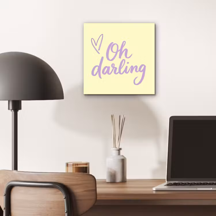 Oh darling - Geel - Hart aluminium wit klein -sfeer5