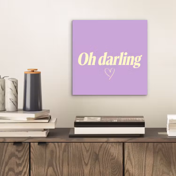 Oh darling - Hart - Paars aluminium wit klein -sfeer1