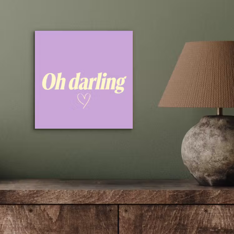 Oh darling - Hart - Paars aluminium wit klein -sfeer2