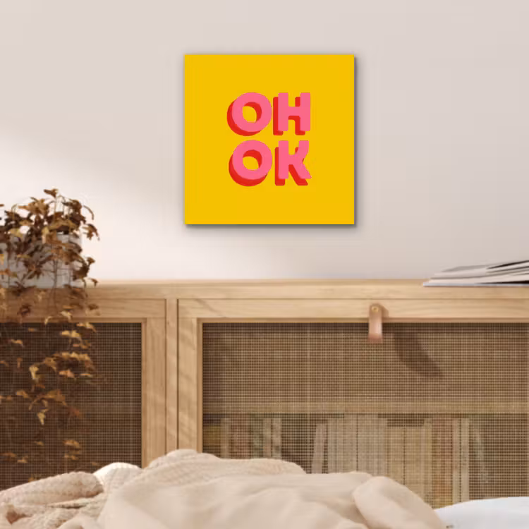 Oh ok - 3D - Geel - Roze aluminium wit klein -sfeer3
