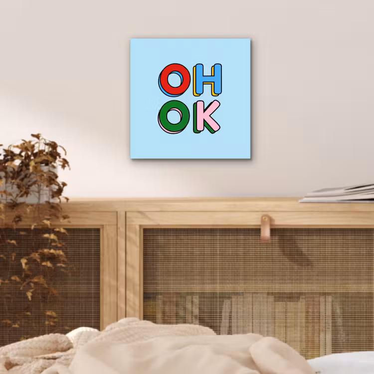 Oh ok - Blauw - Kleurrijk aluminium wit klein -sfeer3
