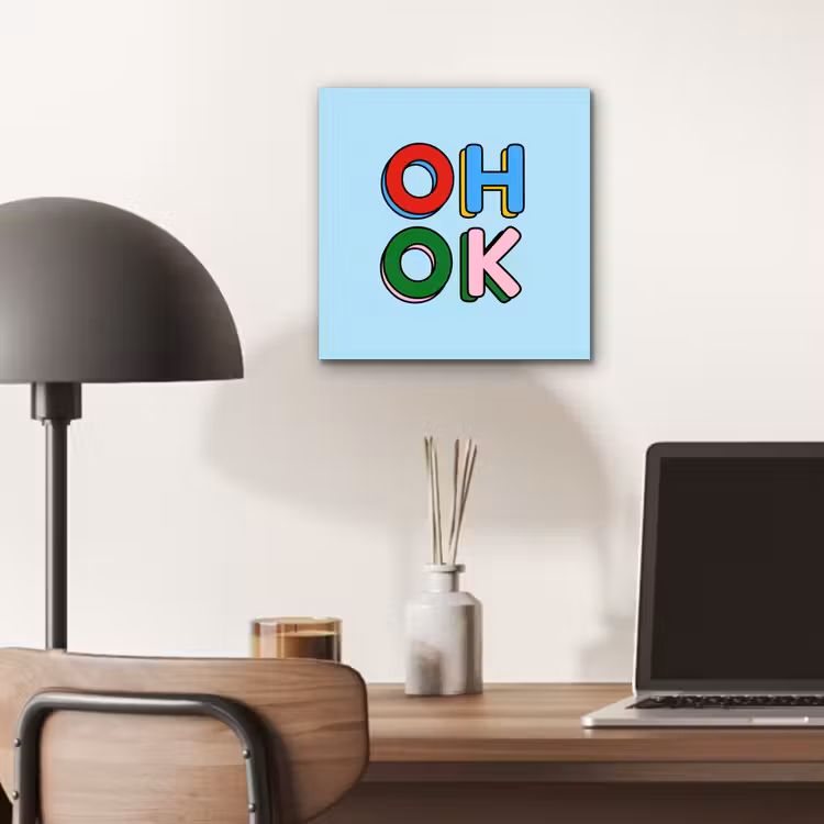 Oh ok - Blauw - Kleurrijk aluminium wit klein -sfeer5