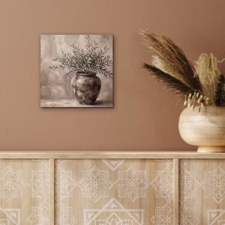 Olijfplant - Aardenpot - Abstract - Beige aluminium wit klein -sfeer4