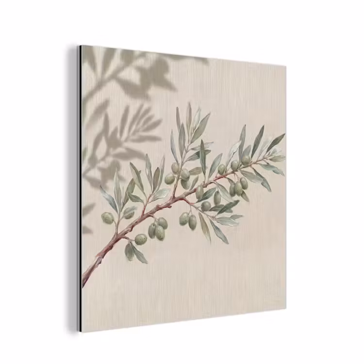 Olijftak - Bladeren - Natuur - Groen - Beige aluminium wit klein -3d