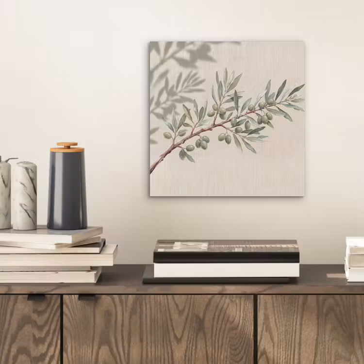 Olijftak - Bladeren - Natuur - Groen - Beige aluminium wit klein -sfeer1