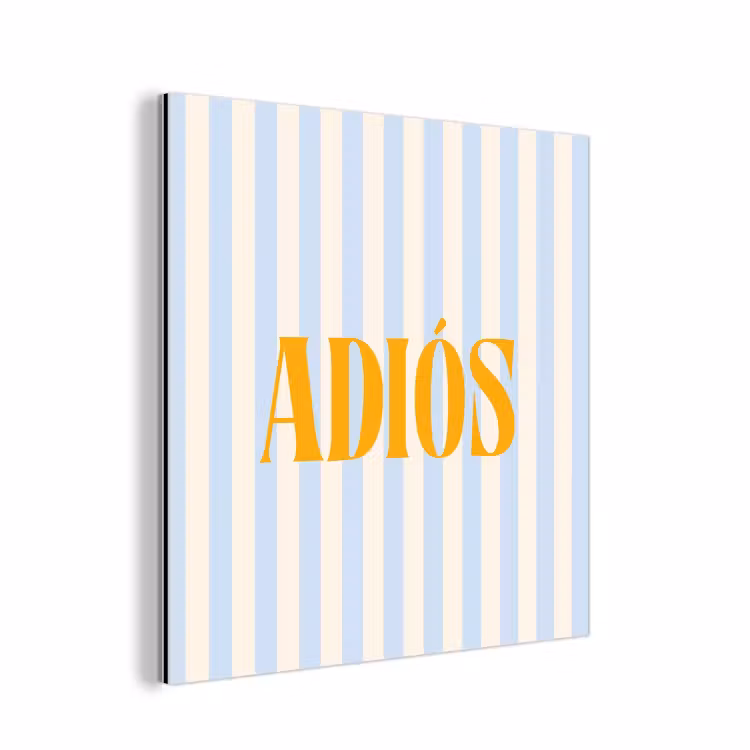 Oranje - Blauw - Strepen - Adiós aluminium wit klein -3d