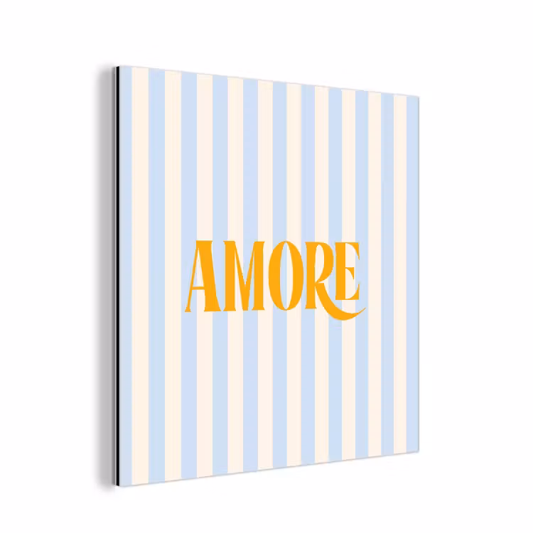 Oranje - Blauw - Strepen - Amore aluminium wit klein -3d