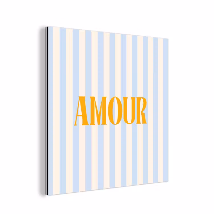 Oranje - Blauw - Strepen - Amour aluminium wit klein -3d