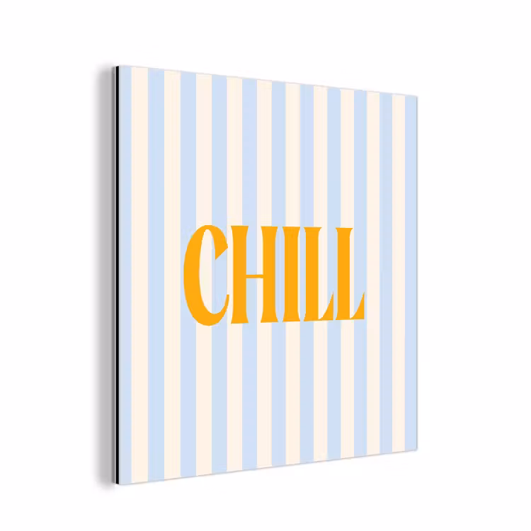 Oranje - Blauw - Strepen - Chill aluminium wit klein -3d