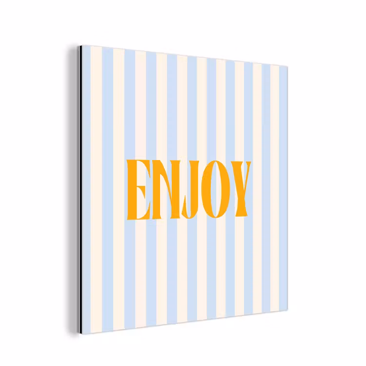 Oranje - Blauw - Strepen - Enjoy aluminium wit klein -3d