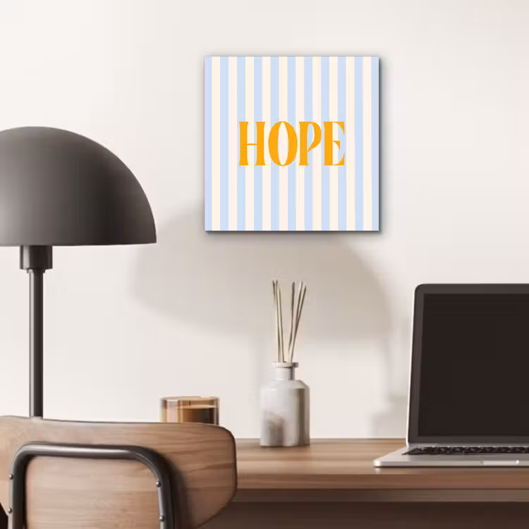 Oranje - Blauw - Strepen - Hope aluminium wit klein -sfeer5