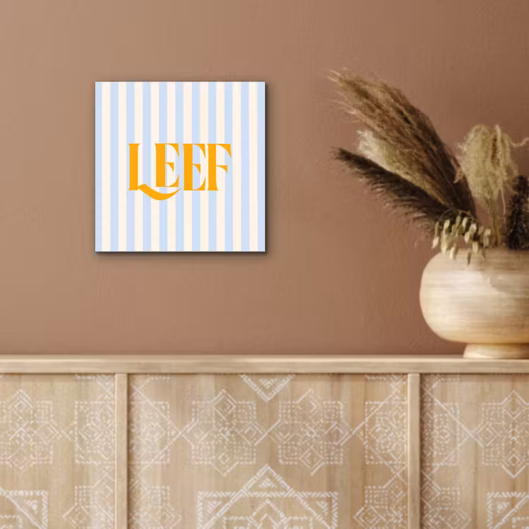 Oranje - Blauw - Strepen - Leef aluminium wit klein -sfeer4
