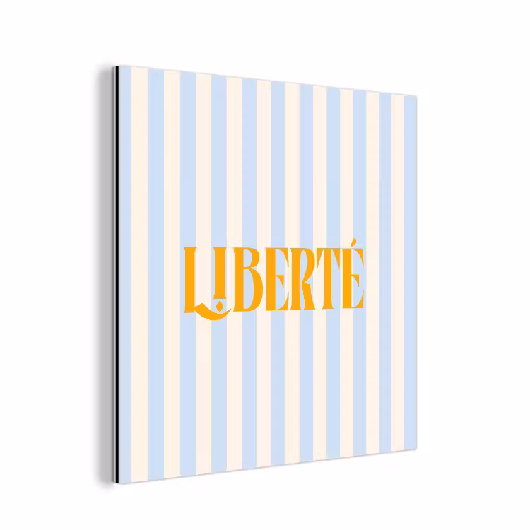Oranje - Blauw - Strepen - Liberté aluminium wit klein -3d