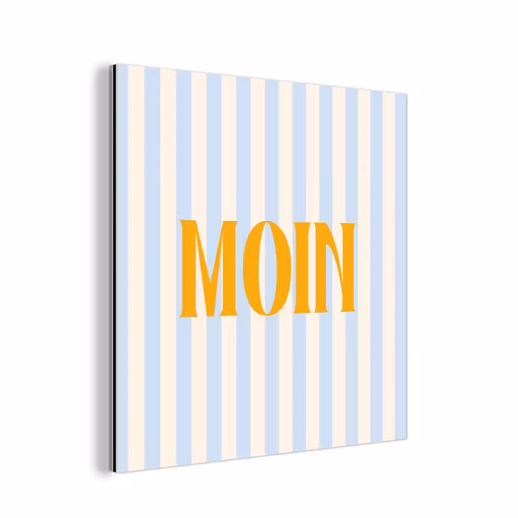 Oranje - Blauw - Strepen - Moin aluminium wit klein -3d