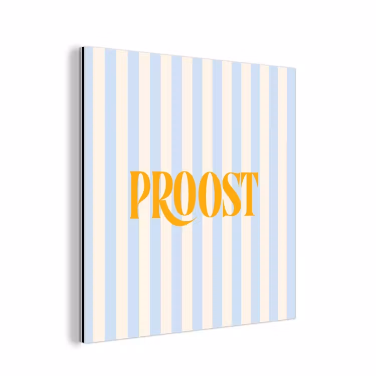 Oranje - Blauw - Strepen - Proost aluminium wit klein -3d