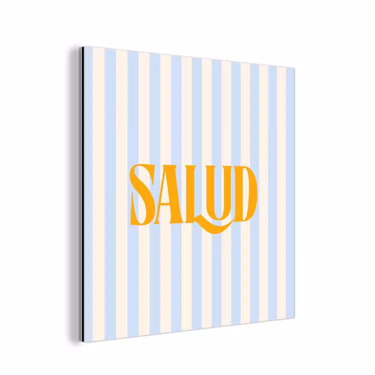 Oranje - Blauw - Strepen - Salud aluminium wit klein -3d