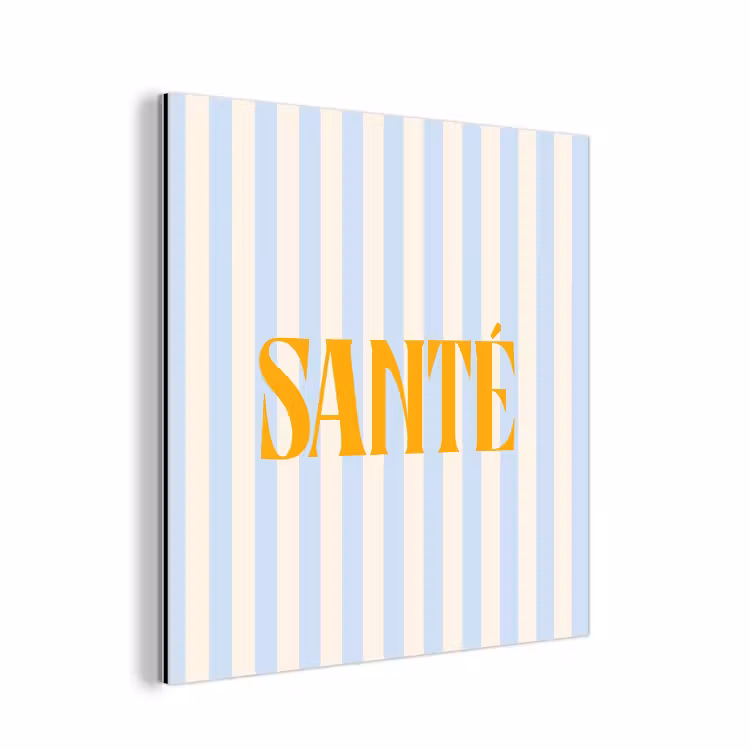 Oranje - Blauw - Strepen - Santé aluminium wit klein -3d