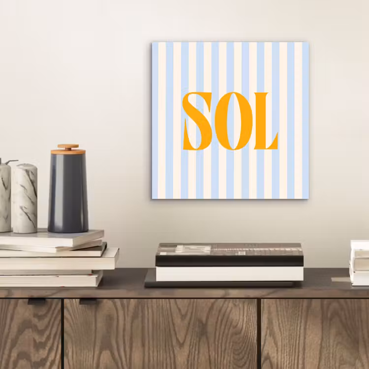 Oranje - Blauw - Strepen - Sol aluminium wit klein -sfeer1