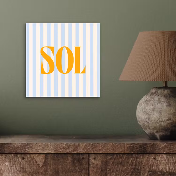 Oranje - Blauw - Strepen - Sol aluminium wit klein -sfeer2