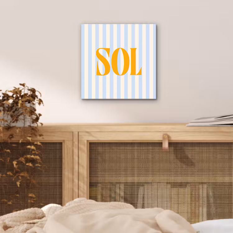 Oranje - Blauw - Strepen - Sol aluminium wit klein -sfeer3