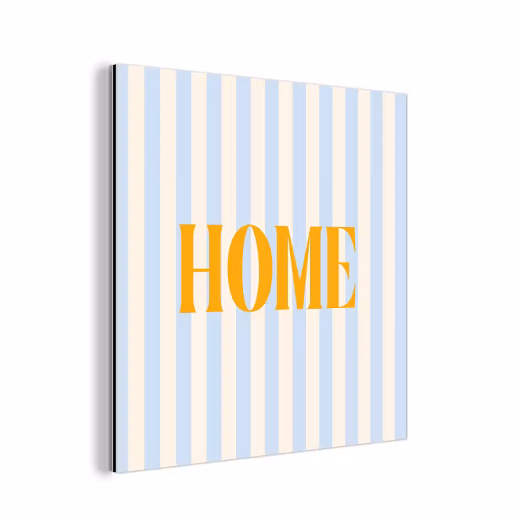 Oranje - Blauw - Strepen - Home aluminium wit klein -3d