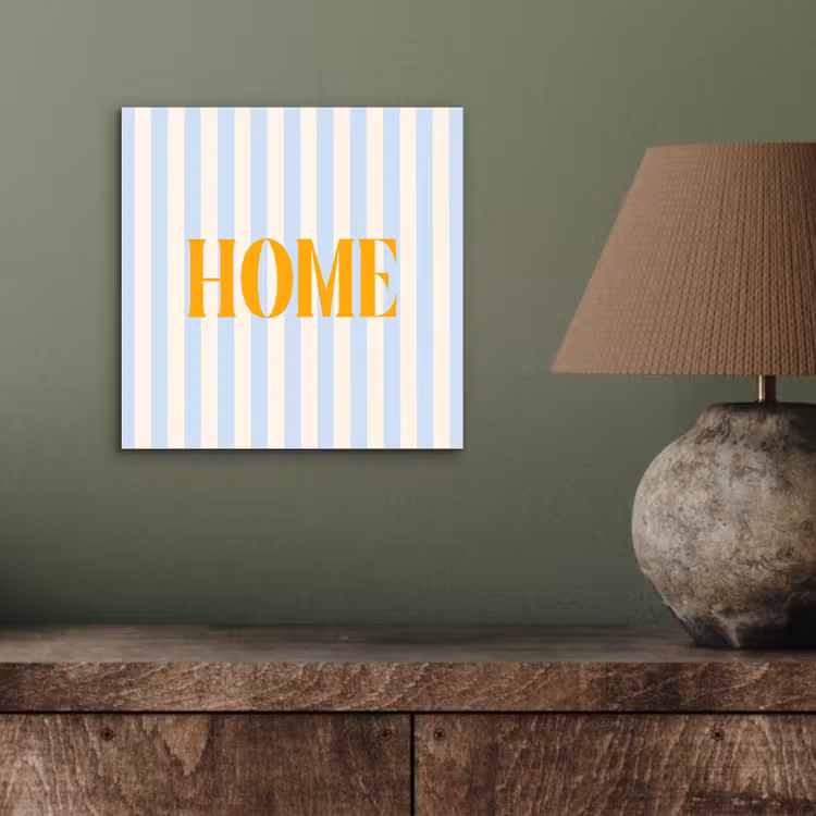 Oranje - Blauw - Strepen - Home aluminium wit klein -sfeer2