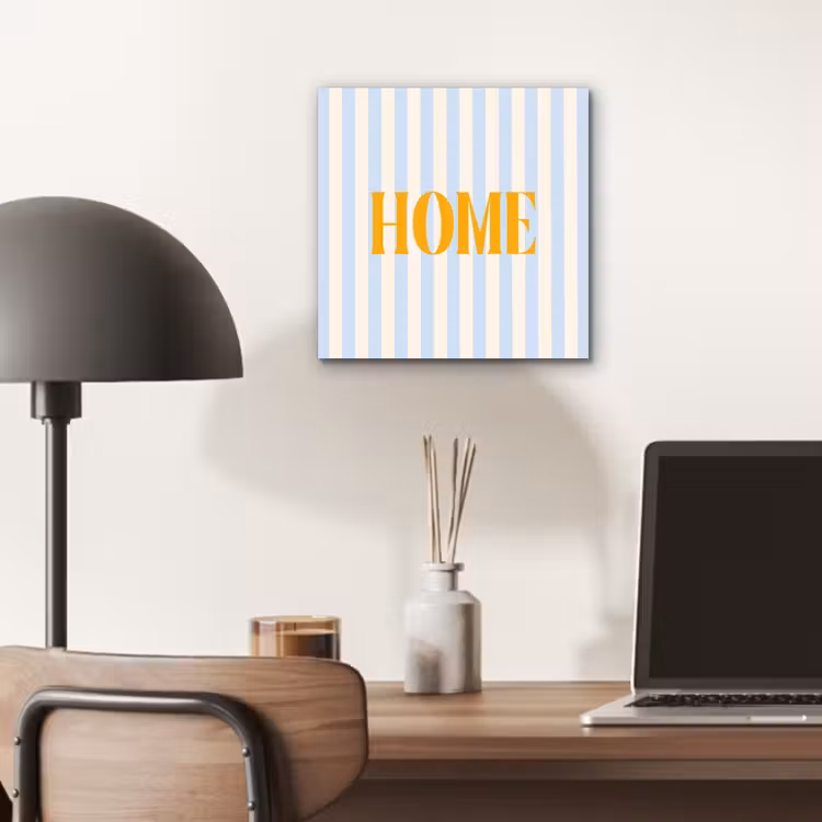 Oranje - Blauw - Strepen - Home aluminium wit klein -sfeer5