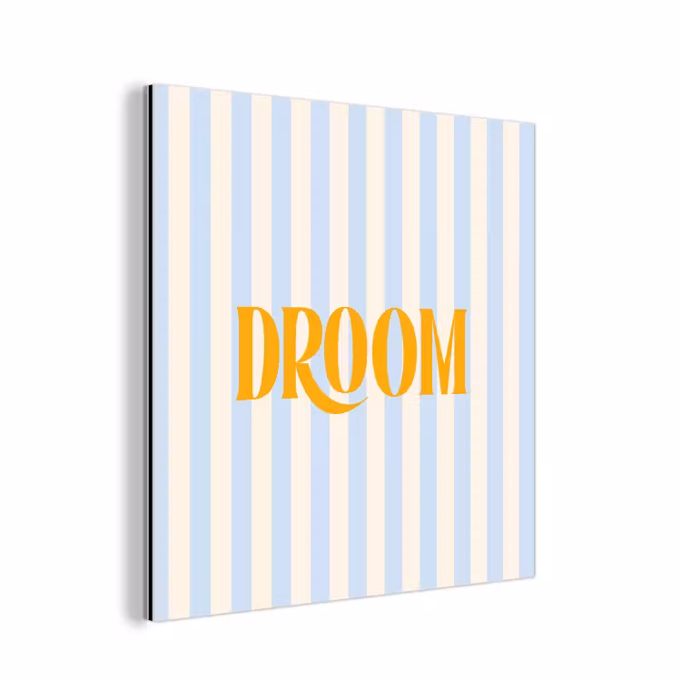 Oranje - Blauw - Strepen - Droom aluminium wit klein -3d
