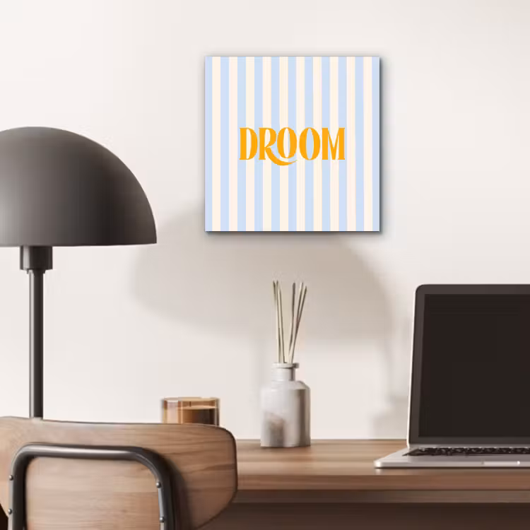 Oranje - Blauw - Strepen - Droom aluminium wit klein -sfeer5