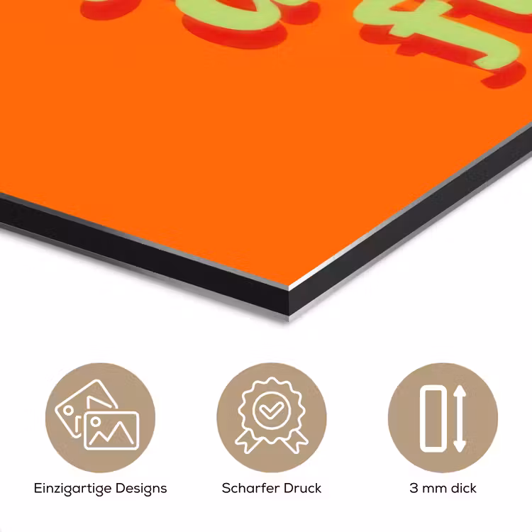 Oranje - Slow down you're doing fine - Retro aluminium wit klein -closeup_DE
