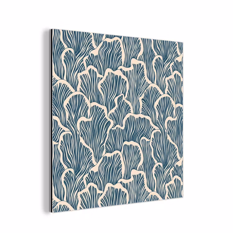 Organisch - Blauw - Crème - Schelpen aluminium wit klein 46 -3d