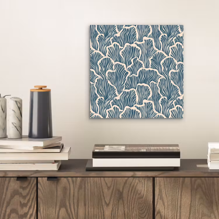 Organisch - Blauw - Crème - Schelpen aluminium wit klein 46 -sfeer1