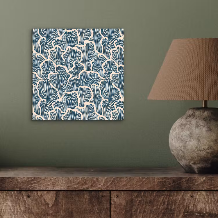 Organisch - Blauw - Crème - Schelpen aluminium wit klein 46 -sfeer2