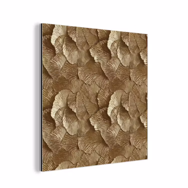 Organisch - Patroon - Bladeren - Goud aluminium wit klein 46 -3d