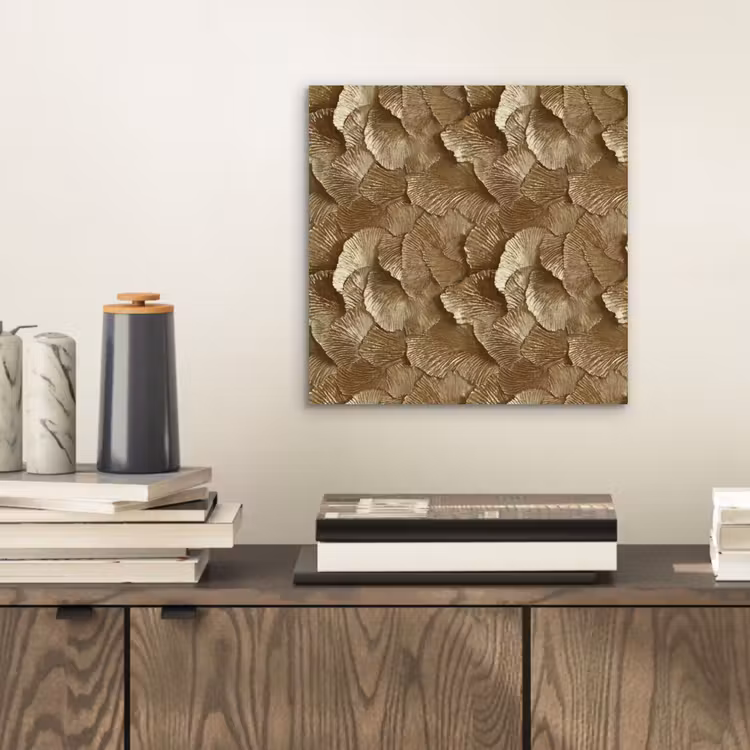 Organisch - Patroon - Bladeren - Goud aluminium wit klein 46 -sfeer1