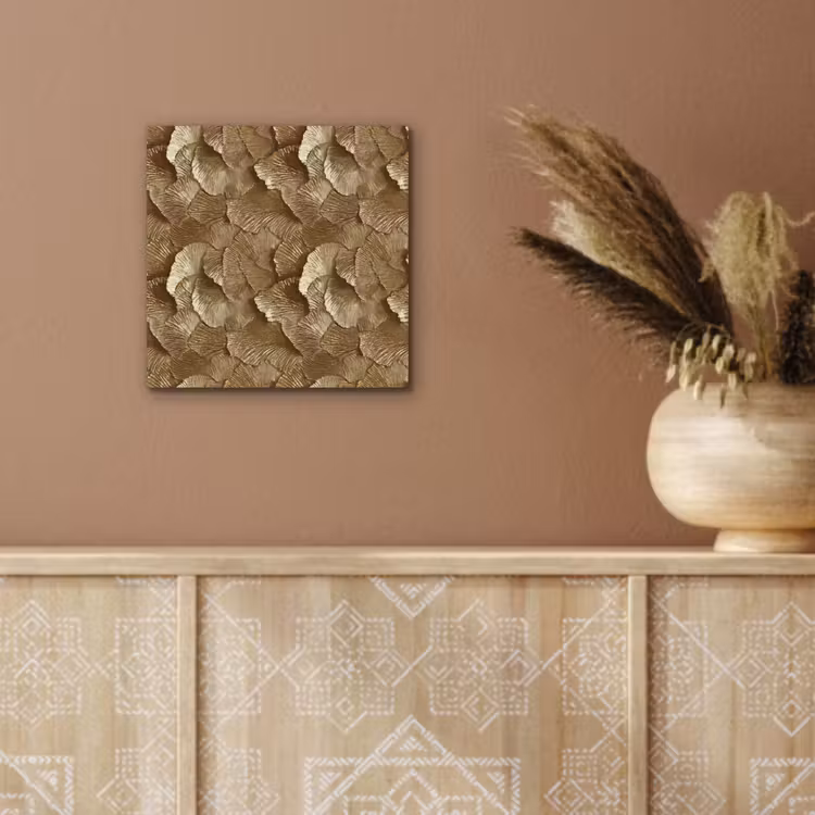 Organisch - Patroon - Bladeren - Goud aluminium wit klein 46 -sfeer4